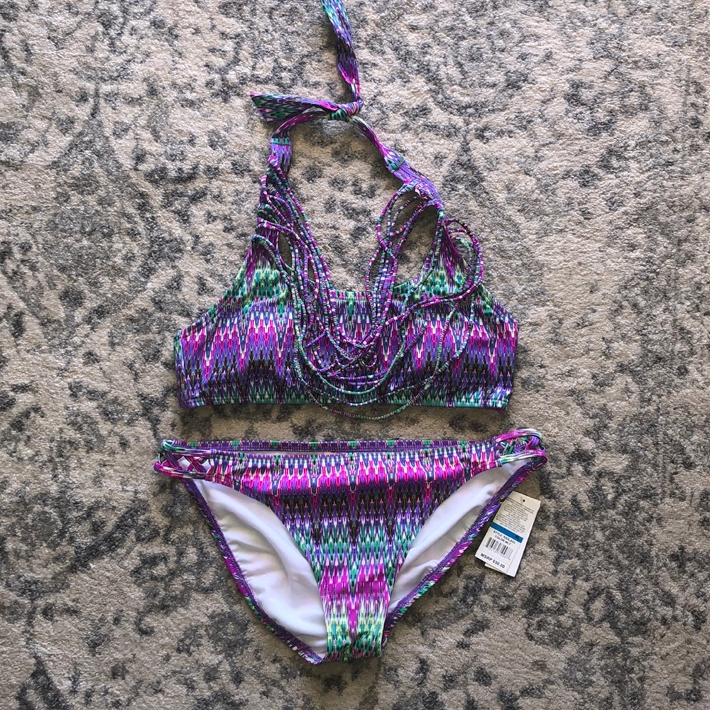 Kenneth Cole cowl halter bikini set